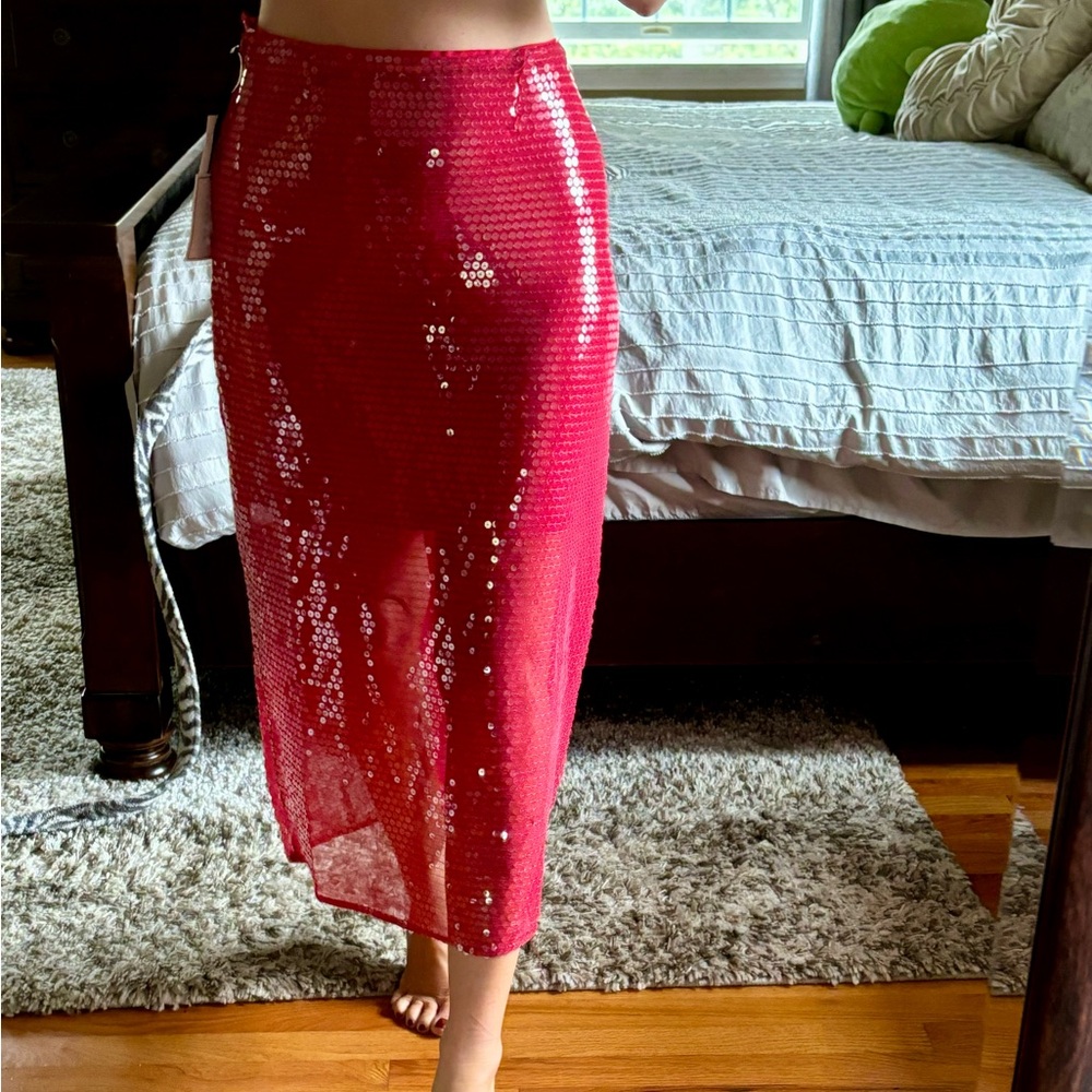 Sequin Pink Skirt